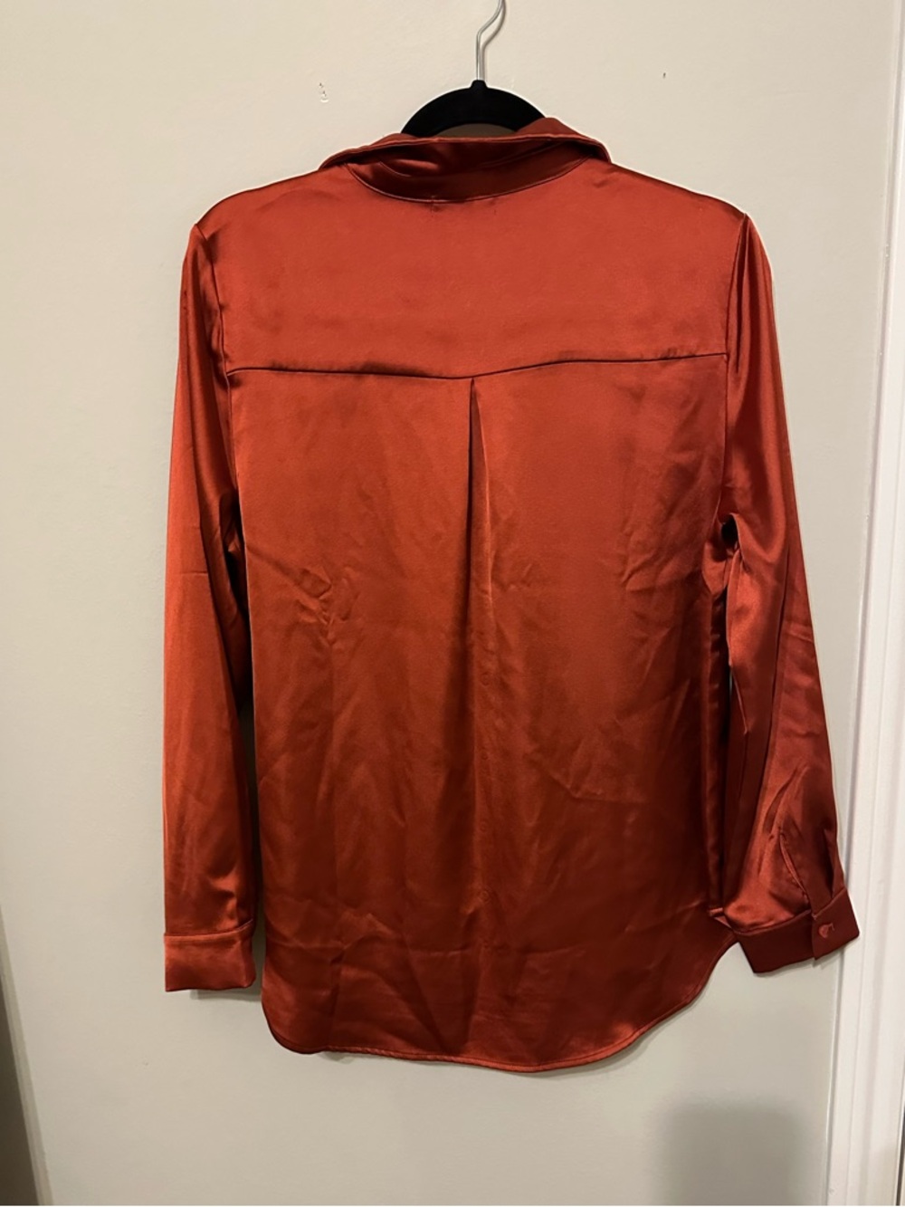 PLEIONE Lustrous Satin Button-Down Blouse - Picture 5 of 9